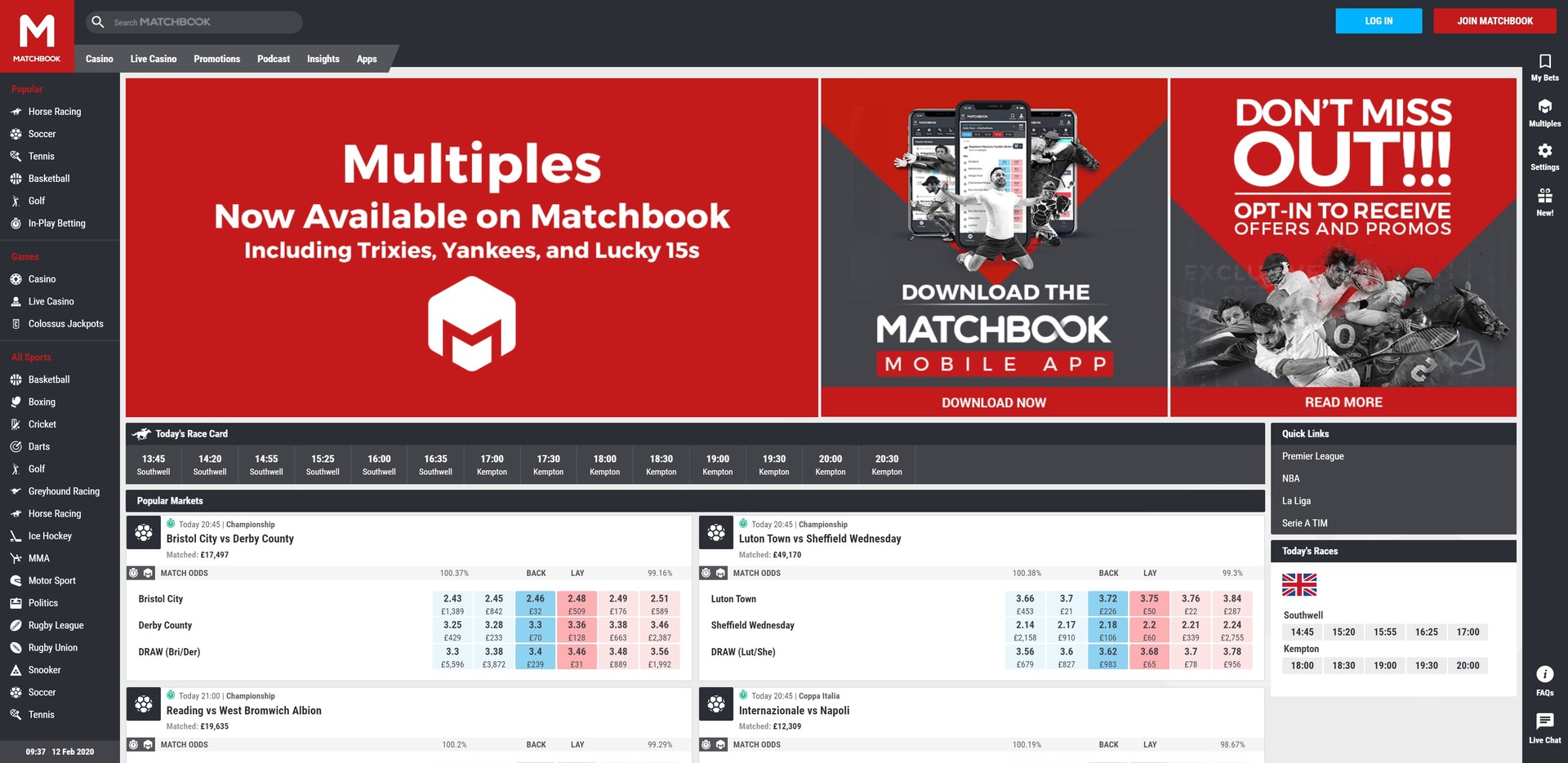 MATCHBOOK Preview MATCHBOOK Preview